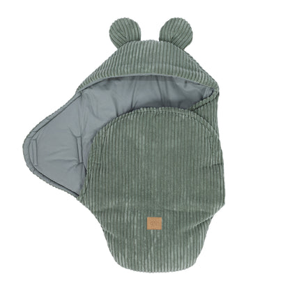 Baby Swaddle with Bear Ears – Olive Green