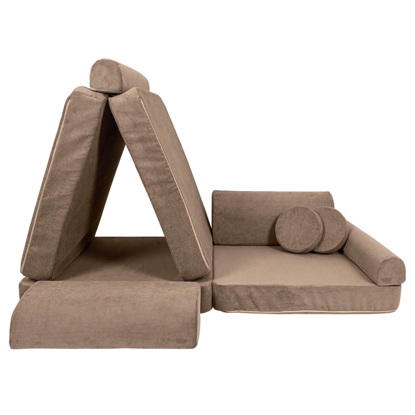 Large Modular Sofa for Kids - Slimcord Corduroy Brown